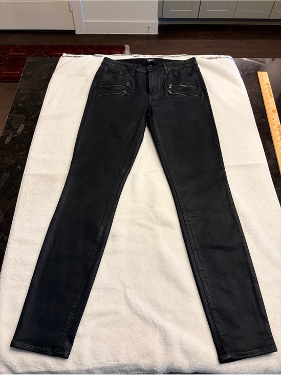 PAIGE Denim - PAIGE High Rise Edgemont Skinny Stretch Jeans in Black Size 29